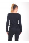 SWEATER HAS LACE-UP 4065 BLACK