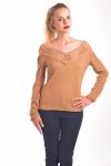 PULL DENTELLE 4064 CAMEL