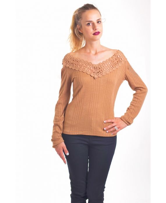 PULL DENTELLE 4064 CAMEL