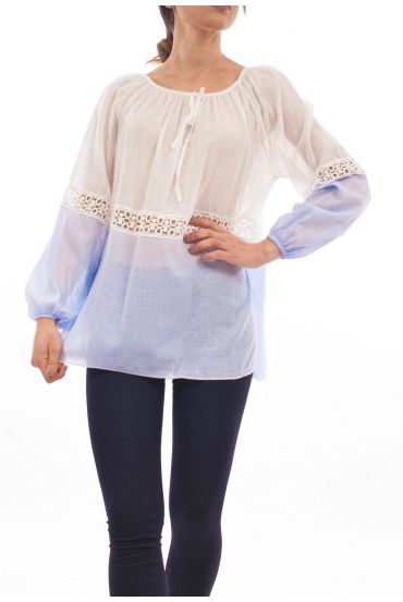 TUNIC BICOLORE S9225 BLUE