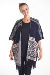 GILET PONCHO MOHAIR 4074 BLEU