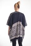 GILET PONCHO MOHAIR 4074 BLEU