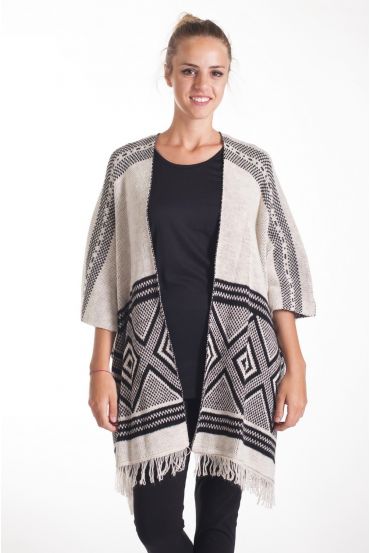 VEST PONCHO MOHAIR 4074 BEIGE