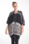 CHALECO DE PONCHO DE LANA MOHAIR 4074 NEGRO