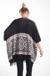 CHALECO DE PONCHO DE LANA MOHAIR 4074 NEGRO