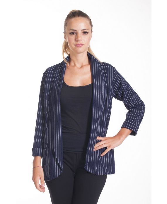 VESTE BLAZER RAYEE 2 POCHES 4075 MARINE