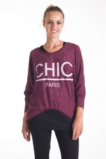 T-SHIRT 2 STUKS 4076 BORDEAUX