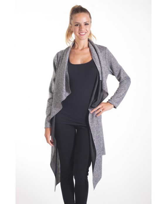 CHALECO LARGO / CHAQUETA CON 2 BOLSILLOS 4078 GRIS