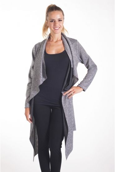 CHALECO LARGO / CHAQUETA CON 2 BOLSILLOS 4078 GRIS