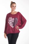 T-SHIRT FLOCAGE FLEURS 4079 BORDEAUX