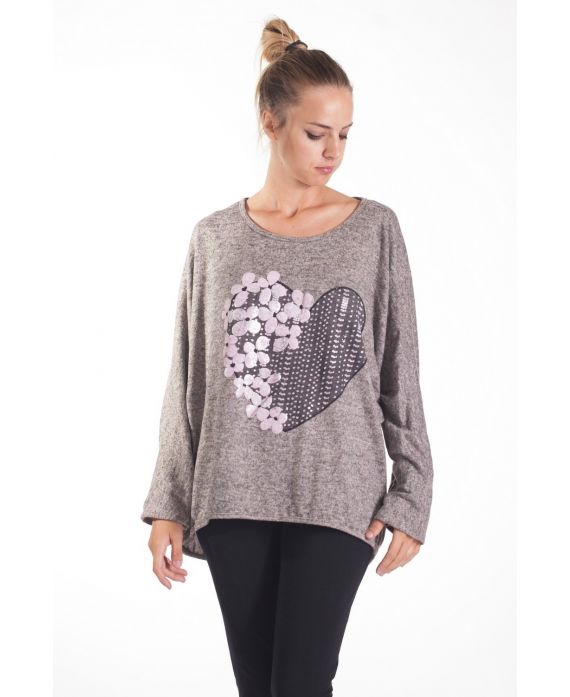 T-SHIRT MASSAAL BLOEMEN 4079 BEIGE