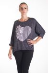 T-SHIRT MASSAAL BLOEMEN 4079 BLAUW