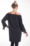 TUNIC BEADED NECK ELASTIC 4081 BLACK