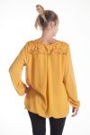 BLOUSE LACE NECKLINE ZIPPEE 4082 MUSTARD