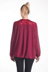 BLOUSE DENTELLE ENCOLURE ZIPPEE 4082 BORDEAUX