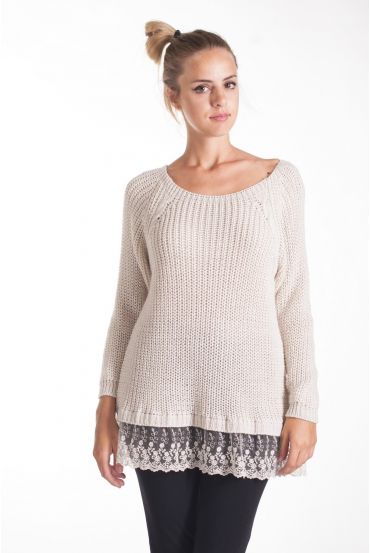 - PULL-SPITZEN-4084 BEIGE