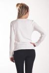 SWEATER HAS LACE-UP 4065 WHITE