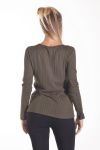 SWEATER HAS LACE-UP 4065 KHAKI