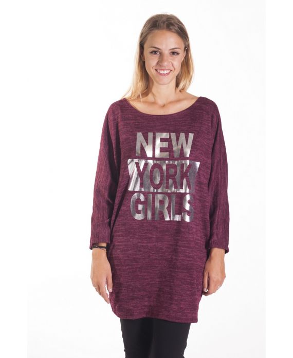 T-SHIRT DE NUEVA YORK 4086 BURDEOS