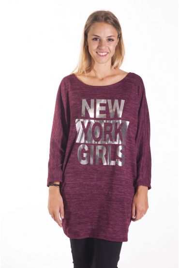 T-SHIRT DE NUEVA YORK 4086 BURDEOS