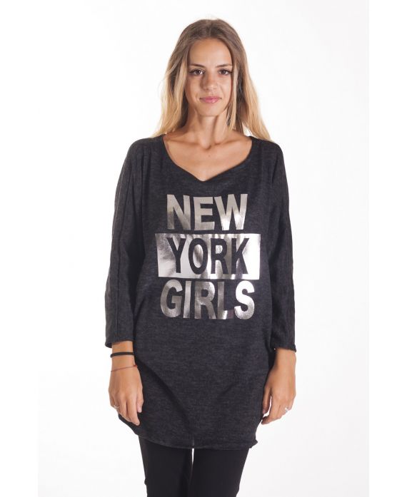 T-SHIRT VAN NEW YORK 4086 ZWART