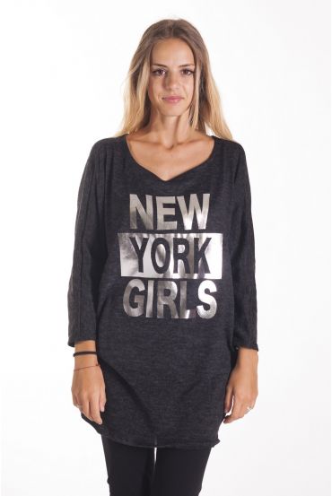 T-SHIRT VAN NEW YORK 4086 ZWART