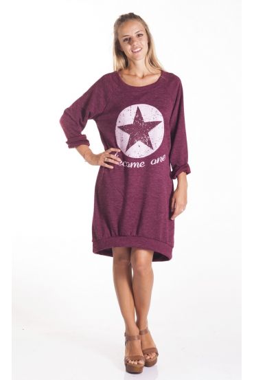 TUNIC DRESS 4090 BORDEAUX