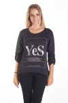 T-SHIRT YES 4092 BLACK