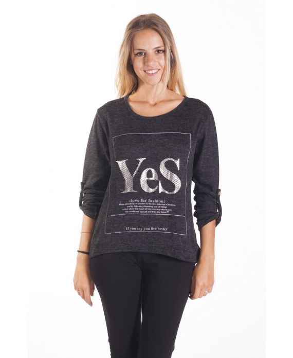 T-SHIRT YES 4092 BLACK