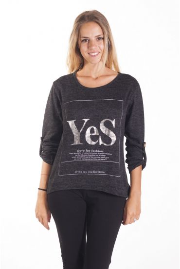 T-SHIRT YES 4092 SCHWARZ