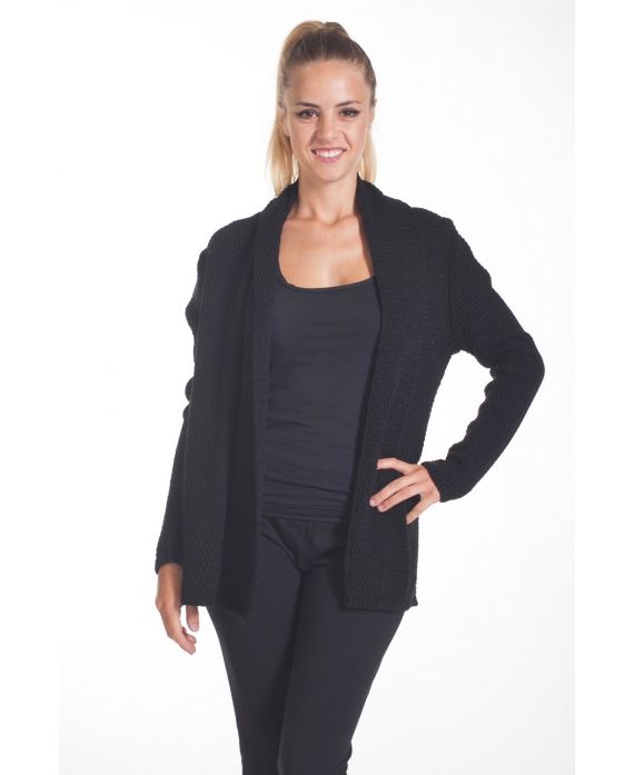 GILET MAILLE DOS AJOURE 4094 NOIR