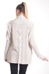 GILET MAGLIA INDIETRO AJOURE 4094 BEIGE