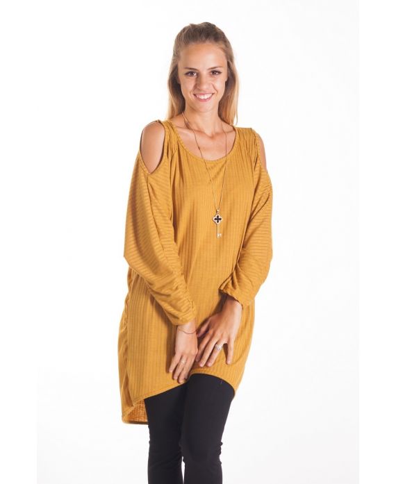 T-SHIRT SHOULDERS DENUDEES 4098 MUSTARD