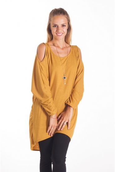 T-SHIRT SHOULDERS DENUDEES 4098 MUSTARD