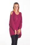 T-SHIRT EPAULES DENUDEES 4098 BORDEAUX