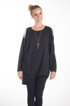 T-SHIRT EPAULES DENUDEES 4098 NOIR