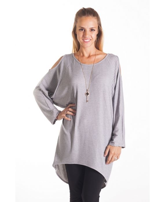 T-SHIRT EPAULES DENUDEES 4098 GRIS