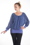 TOP CLOAKING DRUCKT 4077 BLAU