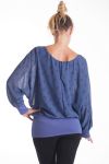 TOP CLOAKING DRUCKT 4077 BLAU