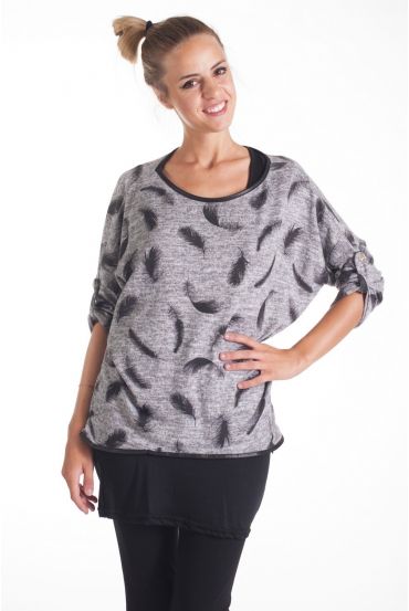 T-SHIRT 2 PEZZI 4114-GRIGIO