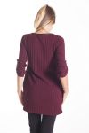 PULL TUNIQUE POCHES 4111 BORDEAUX