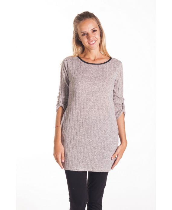 PULL TUNIQUE POCHES 4111 BEIGE