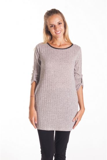 PULL TUNIQUE POCHES 4111 BEIGE