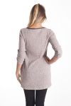 PULL TUNIQUE POCHES 4111 BEIGE