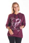 SWEAT HEART HAS HOOD 4107 BORDEAUX