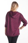 SWEAT CŒUR A CAPUCHE 4107 BORDEAUX