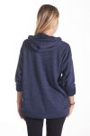 SWEATSHIRT MIT HERZ-KAPUZE 4107 BLAU