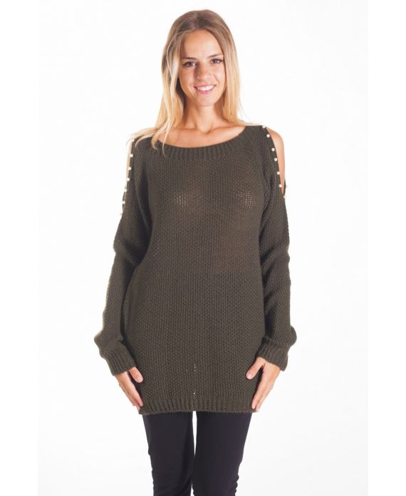 PULL MOHAIR PERLES 4115 VERT MILITAIRE