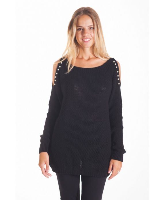 PULL MOHAIR PERLES 4115 NOIR