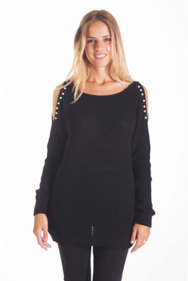 PULL MOHAIR PERLES 4115 NOIR